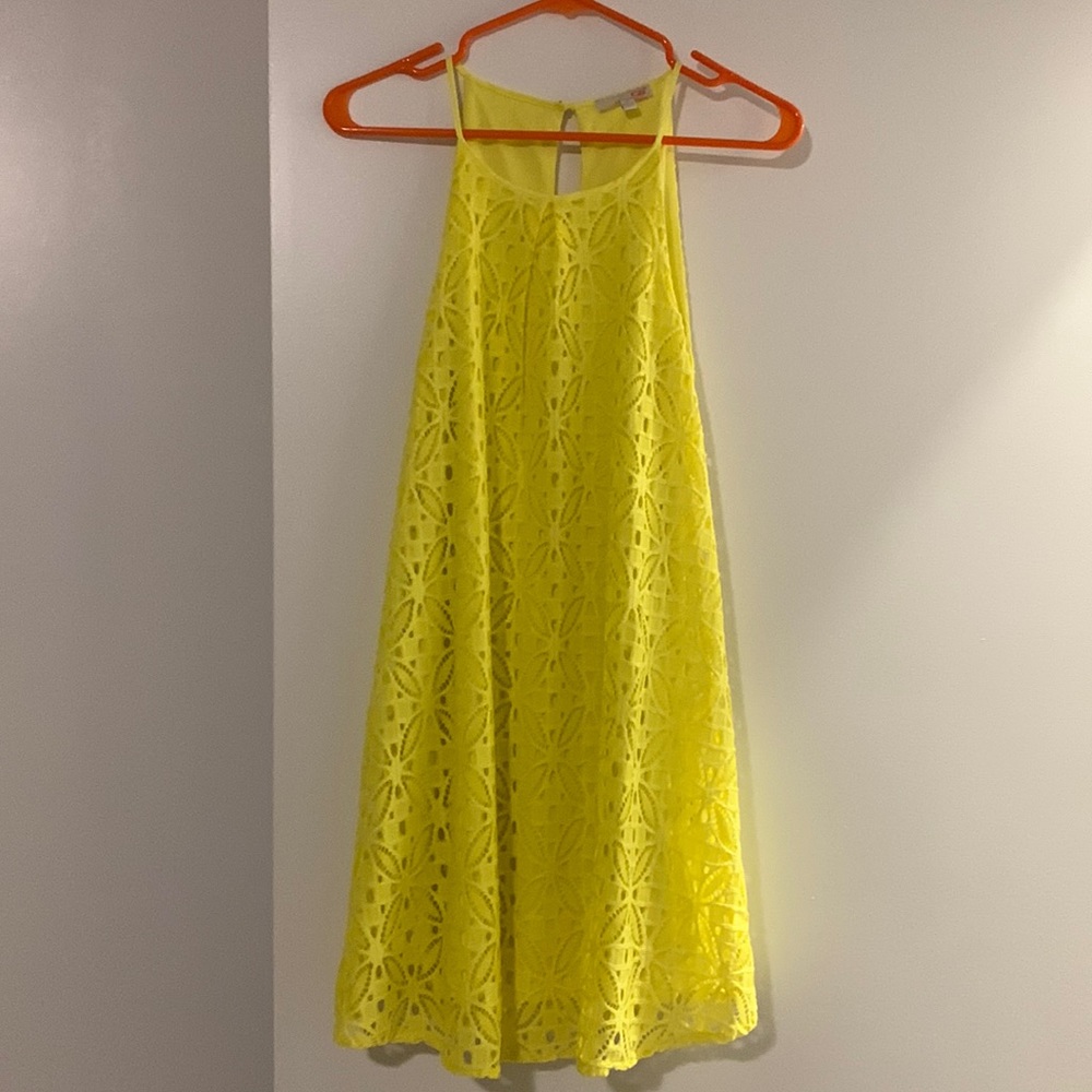 Gianni Bini Yellow Lace Dress Size XS